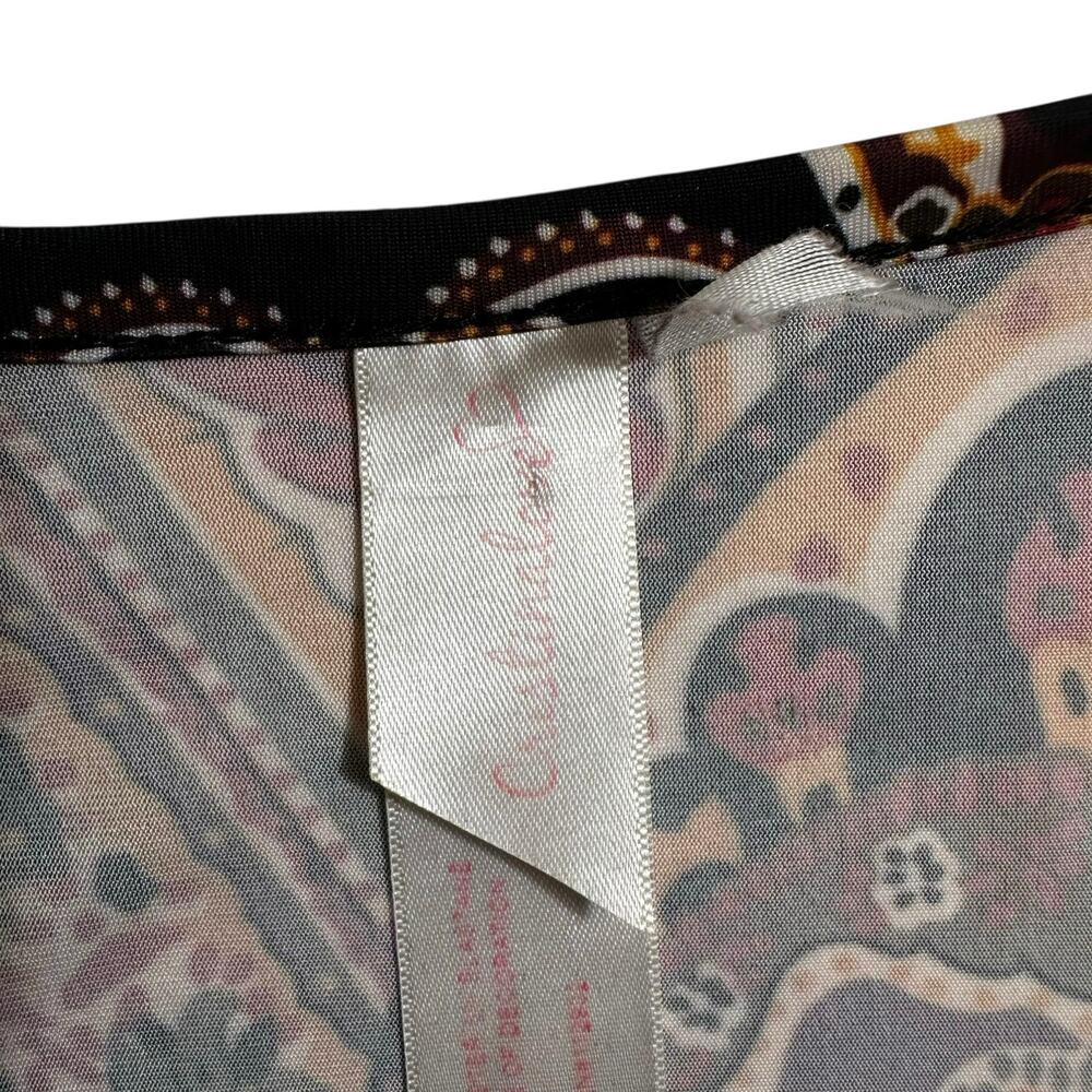 Cristina Love V-Neck Kimono-Sleeve Kaftan Tunic-Style Dress Black Multi L Boho - Picture 9 of 10